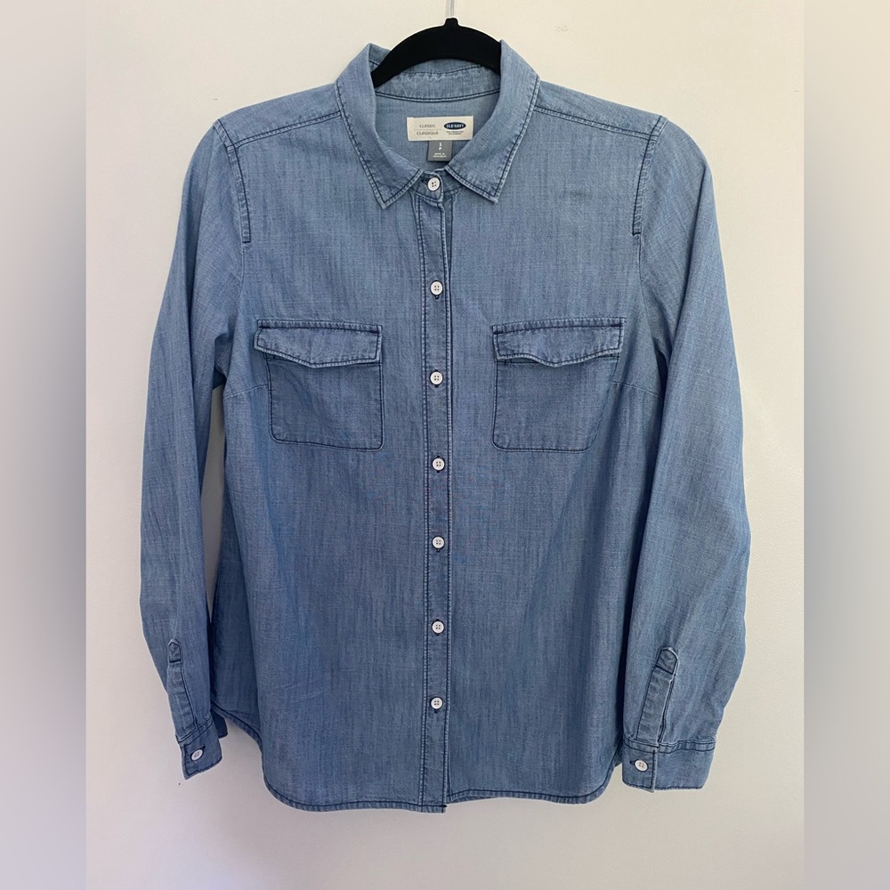 Classic Blue Denim Shirt, Women’s Small, Old Navy